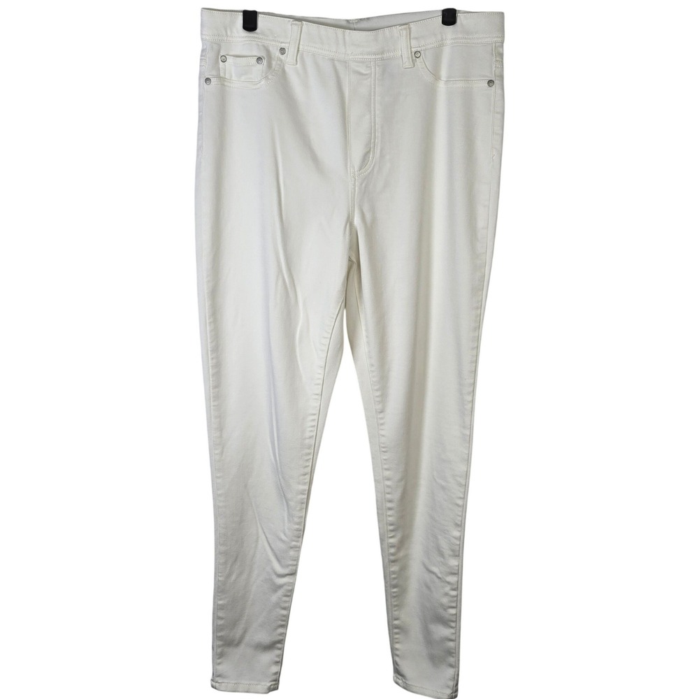 DIANE GILMAN DG LUX SPORT White Stretch Skinny Jeans Jeggings‎ Size Large Tall